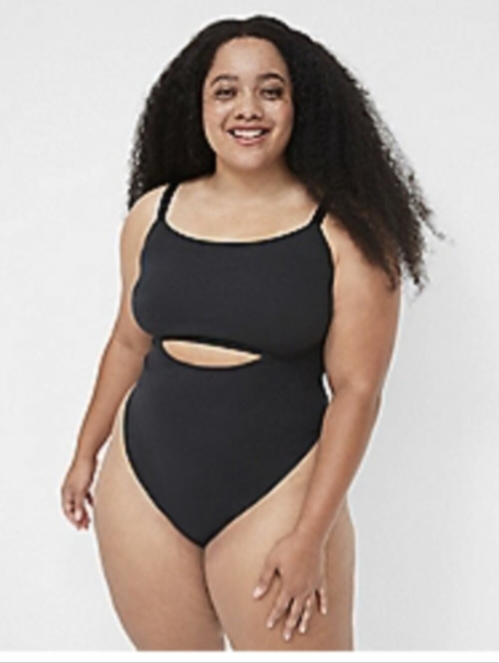 NWOT Lane Bryant Cacique Black Cutout Thong Style Body Suit, Size 14/16
